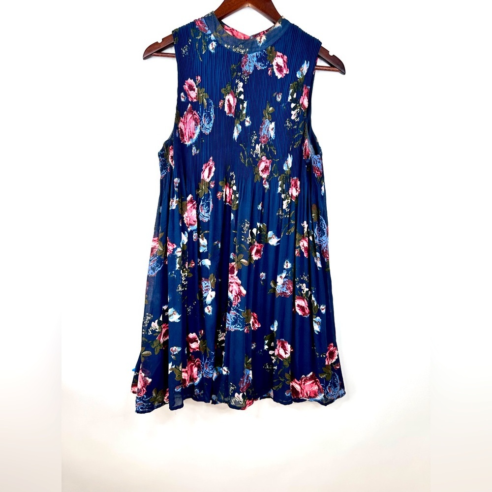 Skylar + Jade Junior's Sleeveless Flowy‎ Dress Blue Yellow White Size Large